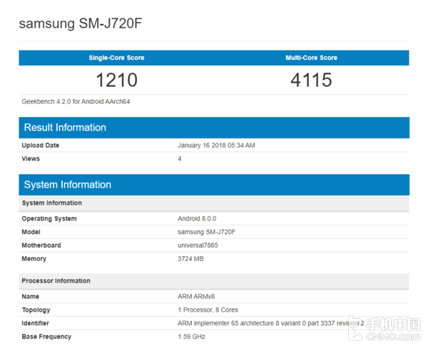三星新機(jī)亮相跑分平臺(tái) Exynos 7885亮了