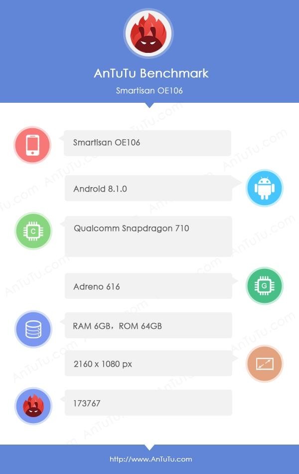 堅果Pro 2S跑分曝光 驍龍710表現(xiàn)亮眼
