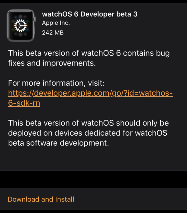 蘋果推送第三個(gè)watchOS 6測(cè)試版 加州表盤新增配色  宅秘