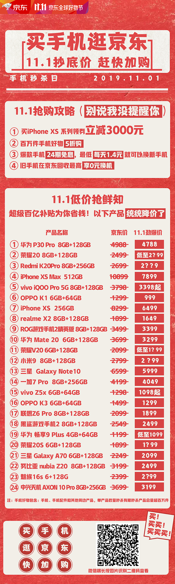 京東11.11手機優(yōu)惠搶先看 最高24期免息更有五折秒殺